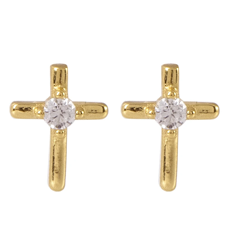 

Sterling silver jewelry wholesale China cz cross stud Earrings, Picture