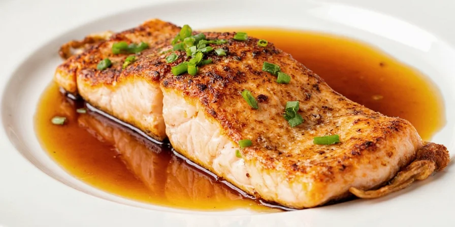 Salmon fillets marinating in honey and balsamic vinegar