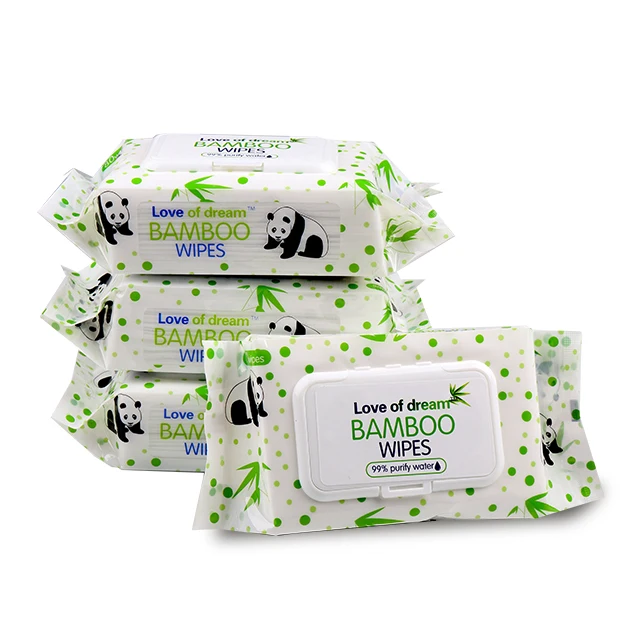 

Good quality Bamboo Natural Fabric Biodegradable baby wet wipes/ Single Packing Face Tissues private