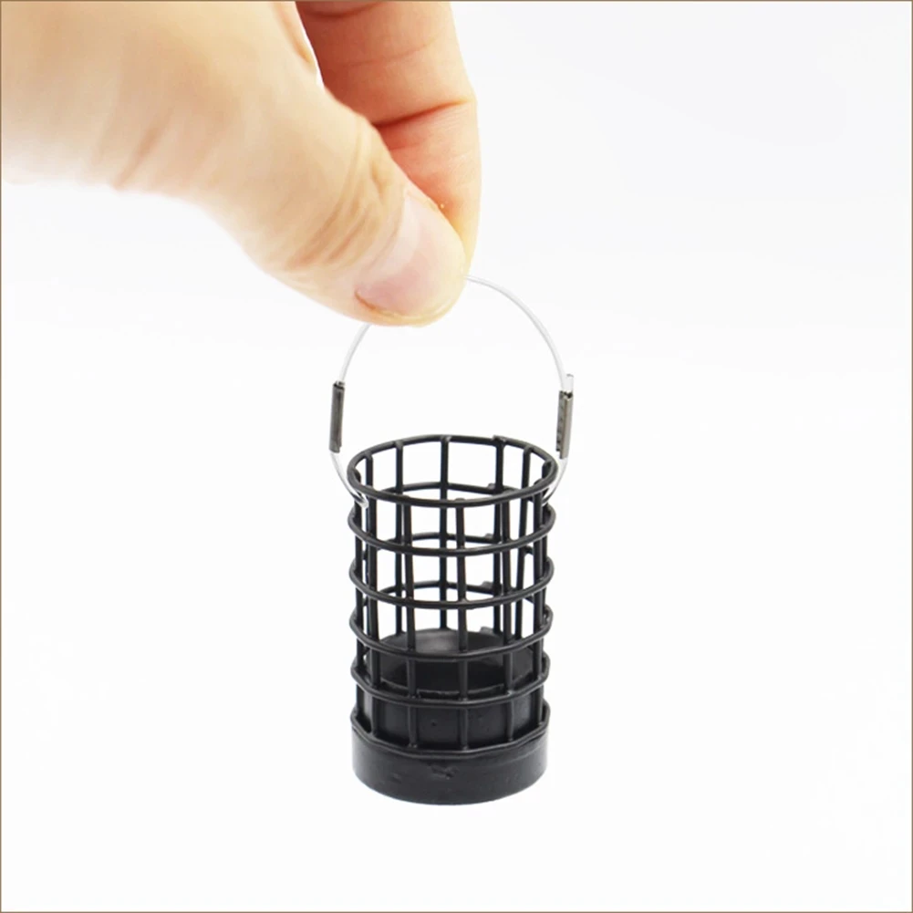 

30/40g Stainless steel bait cage hollow with coated lead sinker Feeding Lure Trap Feeder Tackle Fishing Accessories, Black