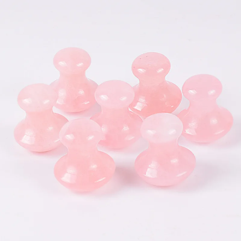 

Best Seller Best Price Custom Body Facial Massage Pink Quartz Stone Rose Quartz Gua Sha Board in mushroom shape