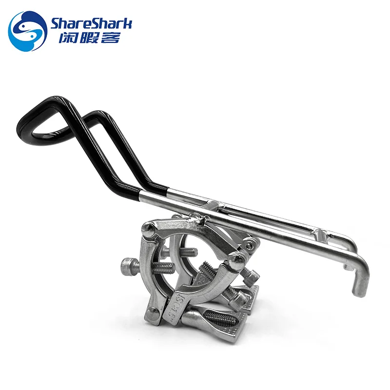 

Rail Mounted Fishing Rod Holder For Marine Boats Stainless Steel Rail Mounted Clamp On Fishing Rod Holder
