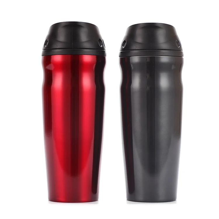 

Custom Red Black Stainless Steel Coffee Tumbler With Lid, Customized