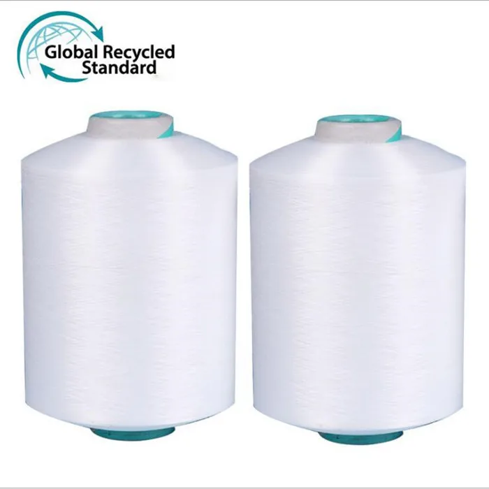 Polyester Recycled Pet Bottle Poy Fdy Dty Yarn With Grs And Tc