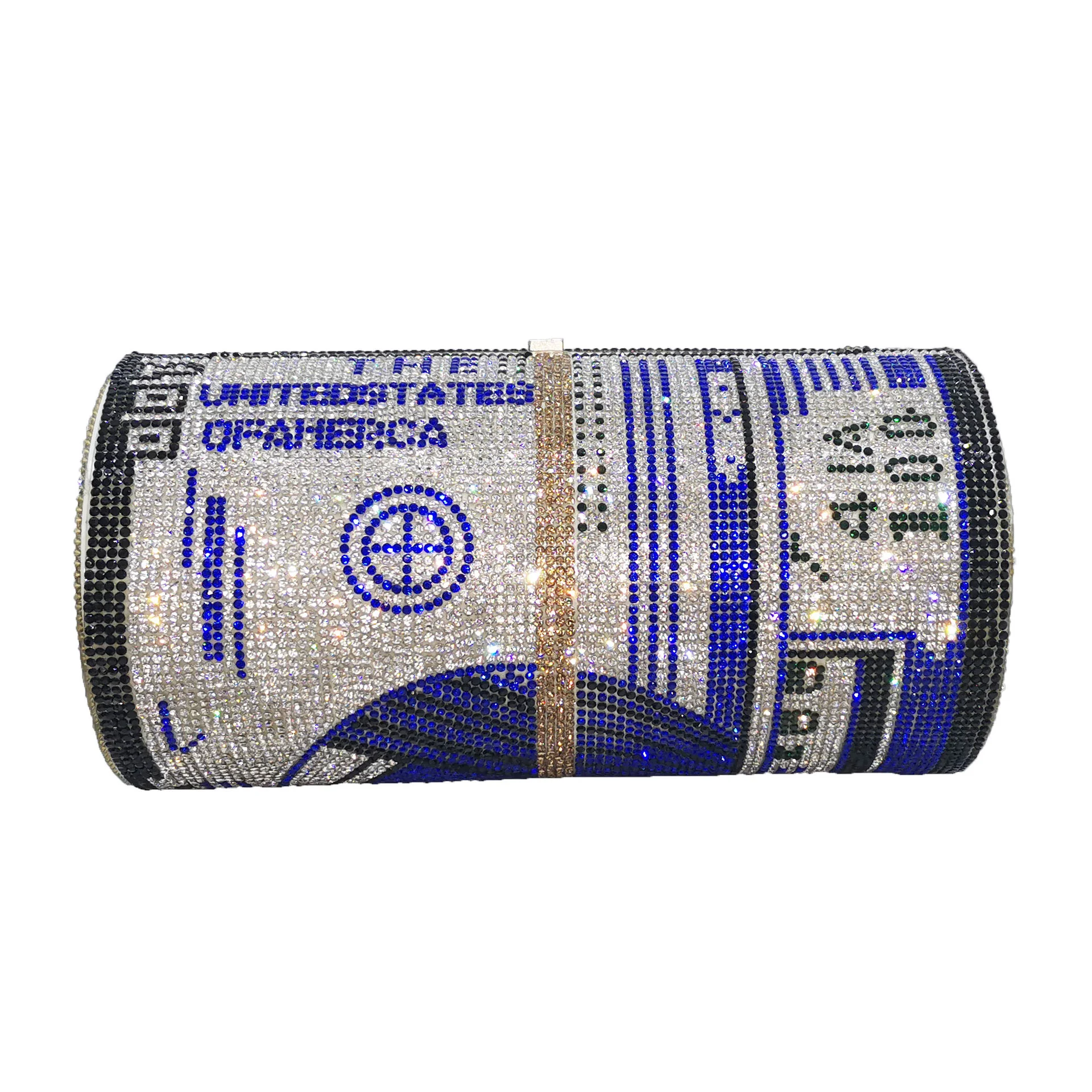 

2021 New Design Diamond Money Clutch Dollar Bag women purse hand bags ladies