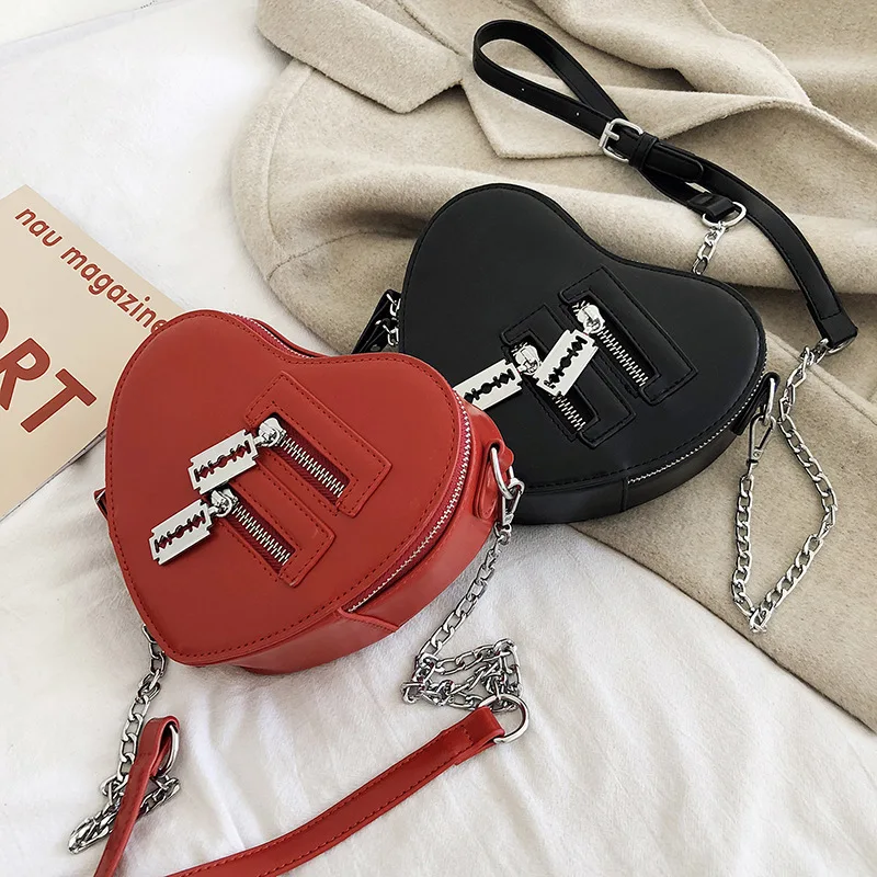 

2021 Women Purses And Handbag Fashion Red Love Heart Shape Shoulder Bag Women Chain Crossbody Bag Ladies Purse And Clutch Bag