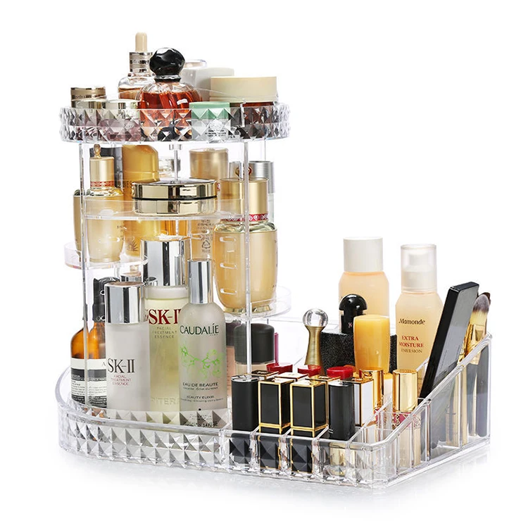 

Smart Makeup Organizer Vanity Rotating make up holder storage for Dresser, Bedroom, Bathroom