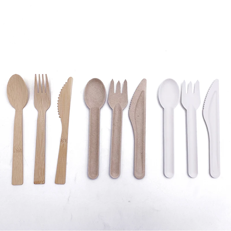 

2g medicine powder single pack disposable paper fondue fruit fork biodegradable forks with measuring spoon, Nature