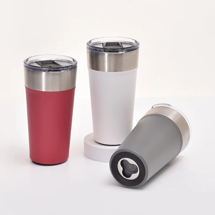 

20 OZ Double Wall Vacuum Insulation Beer Mug Stainless Steel Tumbler with Opener