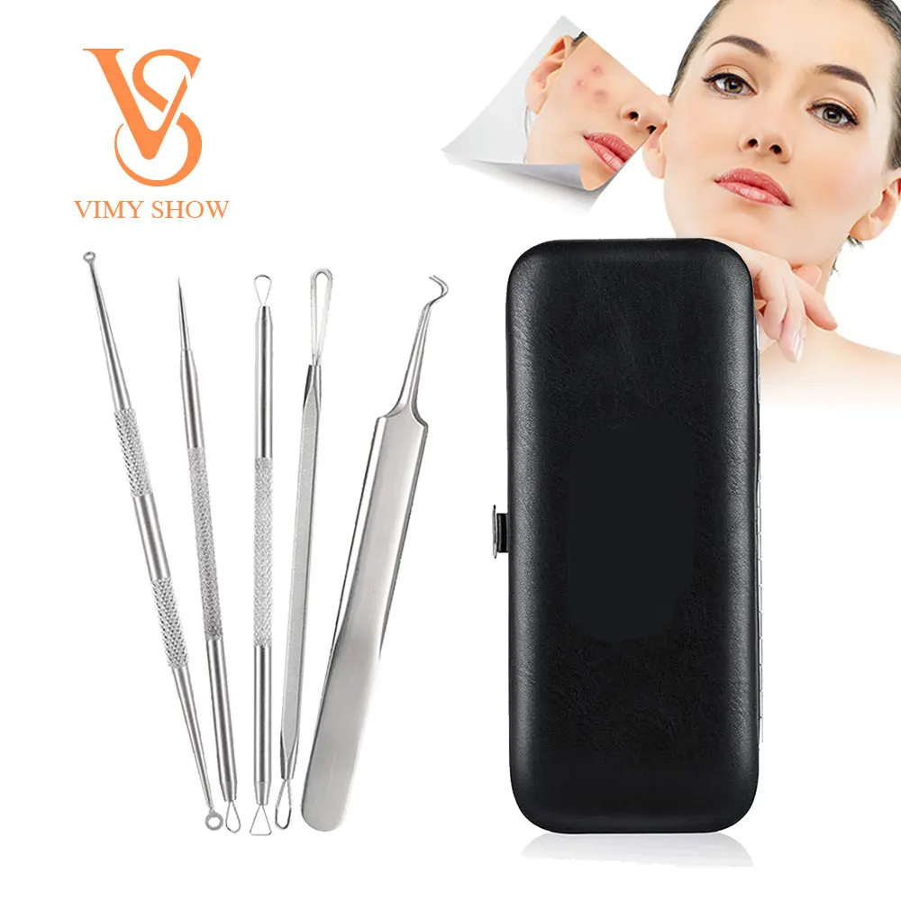 

Mini 5 in 1 Black Head Remover Kit Stainless Steel Acne Spot Needle Set Blackhead Remover Kit