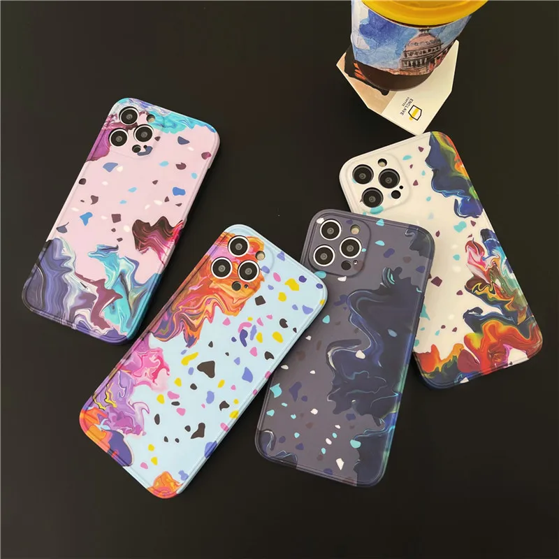 

custom trendy watercolour phone case for iphone luxury original imd phone case back cover for iphone 12 mini 12 pro max