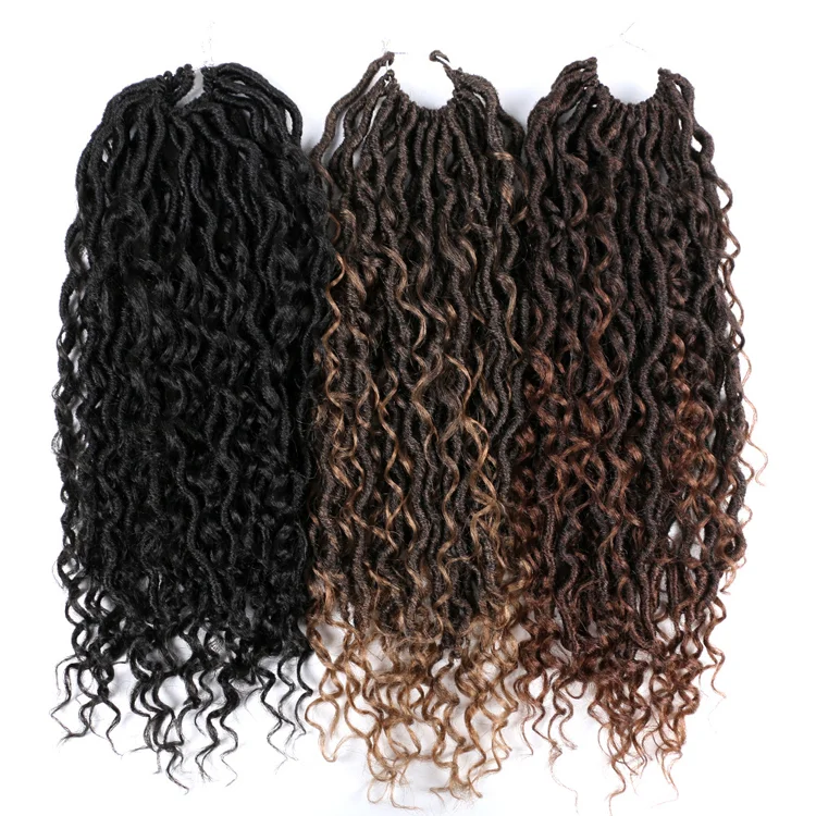 

Fast shipping Customize Trendy Hairstyle Goddess River Locs Synthetic Boho Faux Locs Crochet Braids Extension Curly Braids Hair