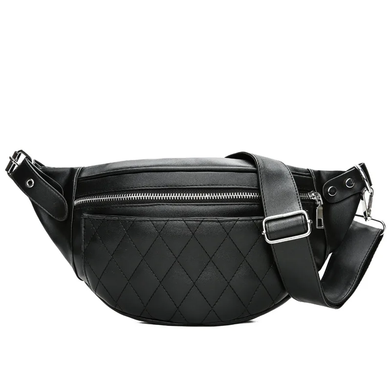 

Wholesale Women Unisex Casual PU Leather Waist Belt fashionable design Wallet Black sports Fanny Pack Bag