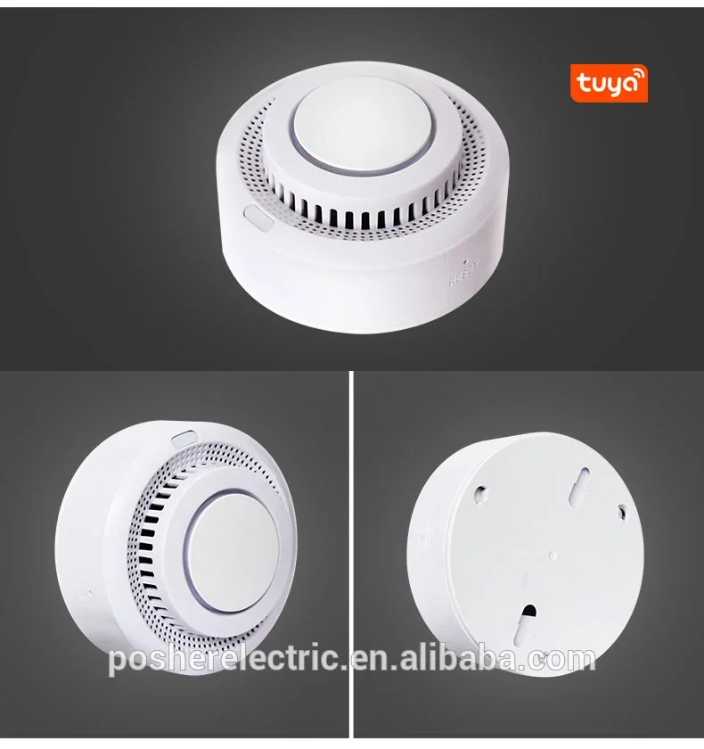 Home Security Tuya Smart App Ionization Compact Wifi Smoke Detector Alarm Motion Sensor