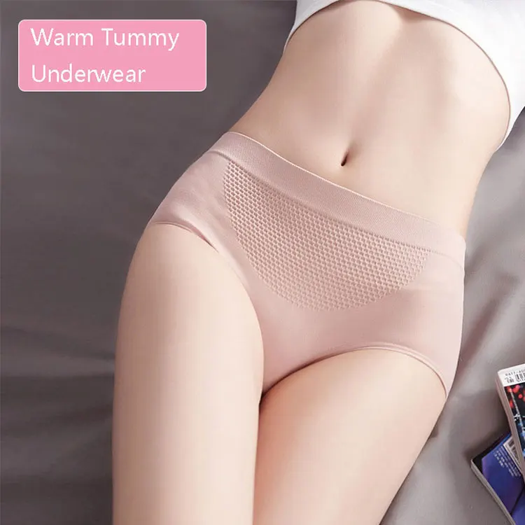 Honeycomb Warm Tummy Seamless Women Tight Panties Sexy Exclusive Ladies Underwear Slimming Hip Shaping Briefs Mid Waist Panties