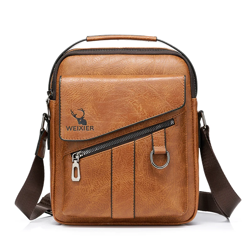 

WEIXIER New Designer Shoulder Bag For Men High Quality PU Leather Handbag Men's Business Bag Brand Crossbody Travel Bag, 3colors for choose