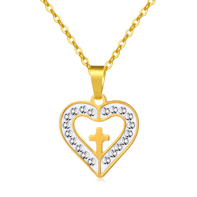 

New Women 316 stainless steel Chain cross pendant necklace