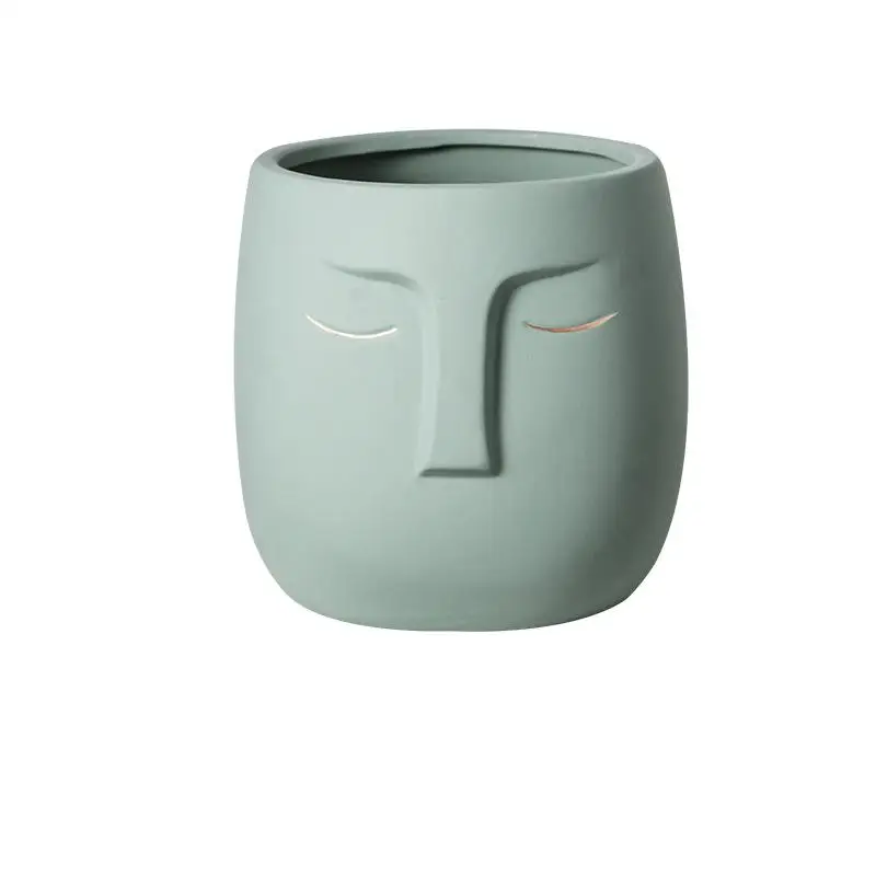 

Nordic Abstract Character Face Vase Flower Pot Home Decoration For Living Room Hotel Handicraft Furnishings, Black/yellow/pink color