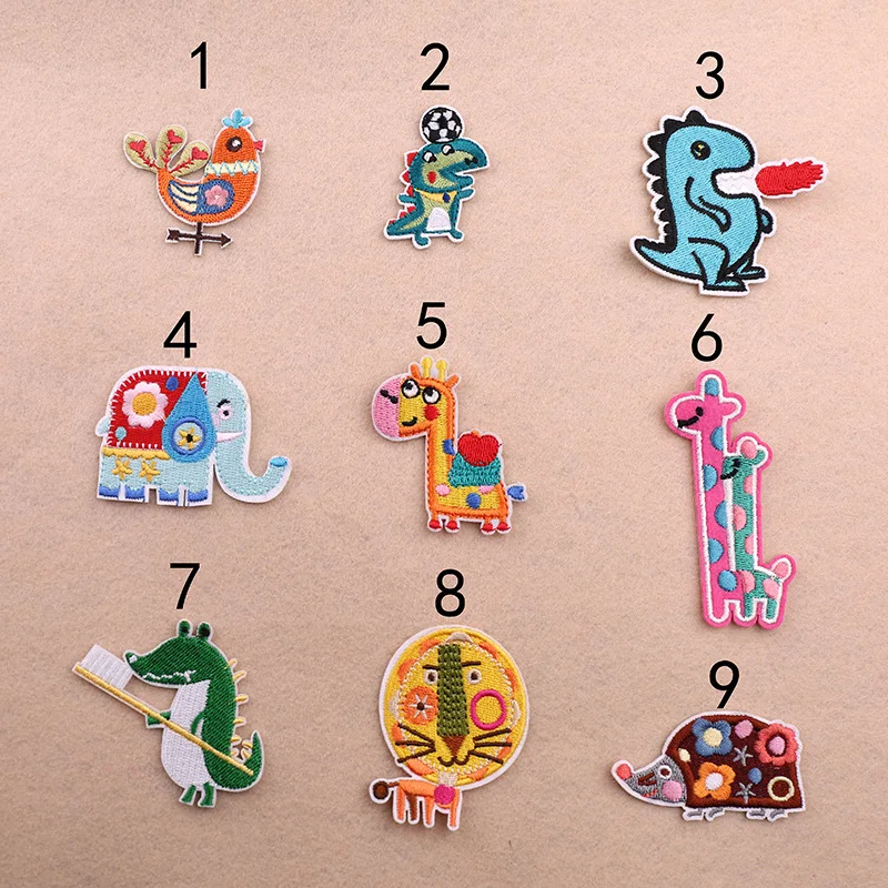 

Wholesale Kartoon Animals Iron-on backside Embroidery Patch for Childerns' Clothes, Colorful