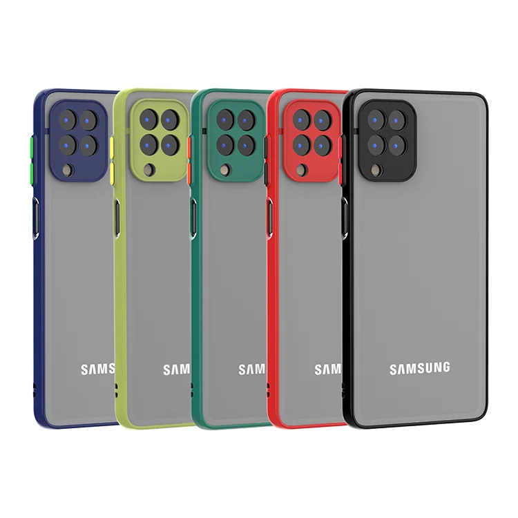 

Phone Case Supplier frosted smoke good touch back cover For Samsung Galaxy F62 with colorful button