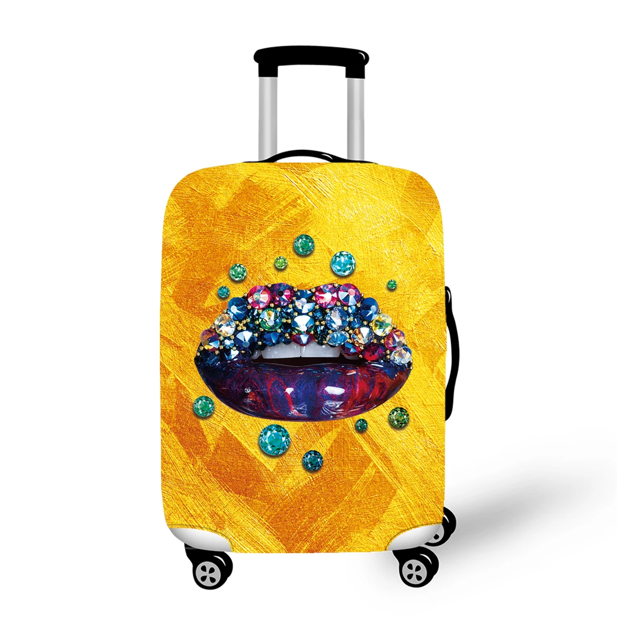 

New products sublimation covers luggage big lip design print travel luggage cover anti dust size S/M/L for choose, Full printing color