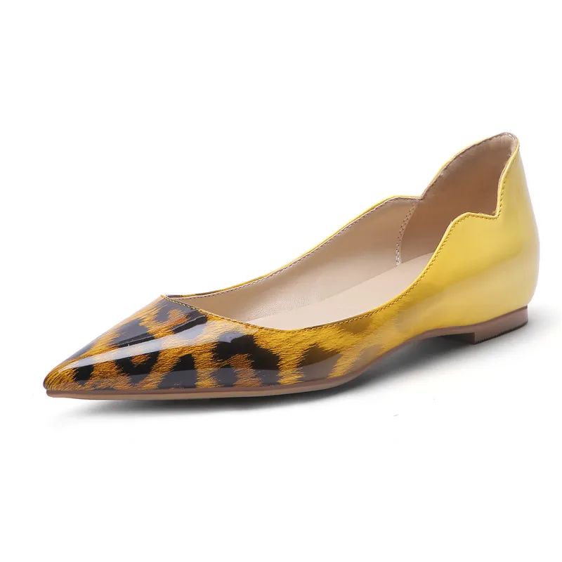 

New Arrival Fashion Pointed Toe Ladies Slip on Animal Print Women's Pumps Flat Shoes