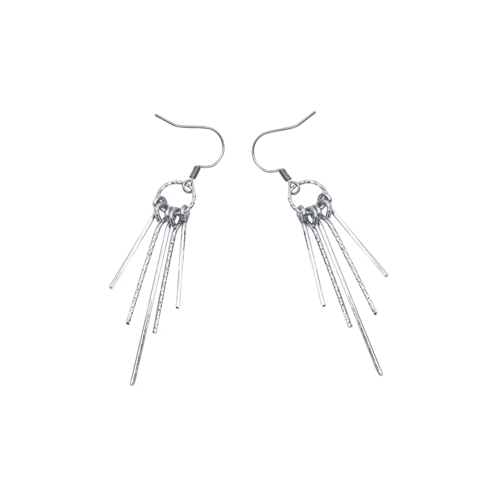 

Veijer Ethnic Female Silver Jewelry Tassel Silver Drop Earrings Holiday wear