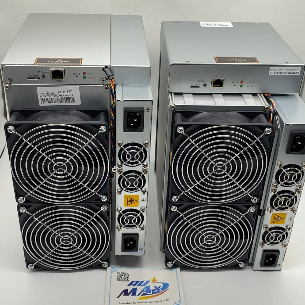 

Rumax used Bitmain Antminer T17E 53T Hot Selling Asic Bitcoin Miner