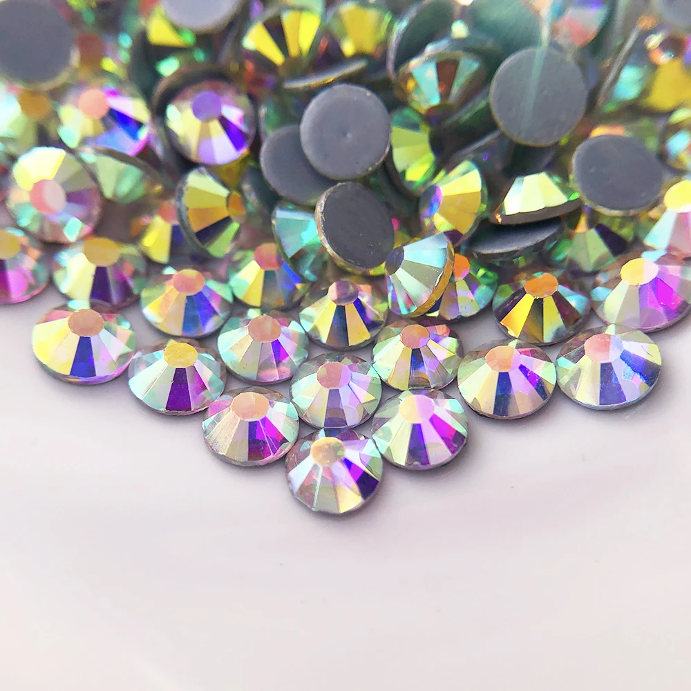 

Nail art manufacturers popular design glass AB hotfix rhinestone bulk, Crystal ab