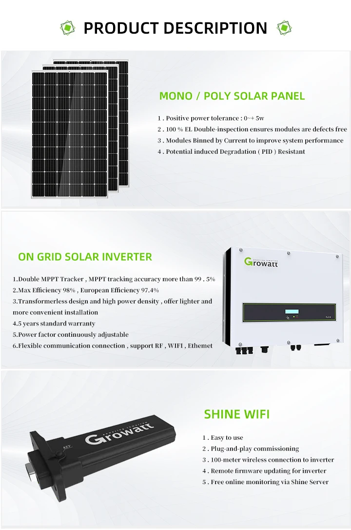 10kw 30kw 50kw 90kw home green energy solar system on grid 90kw solar panel system for home