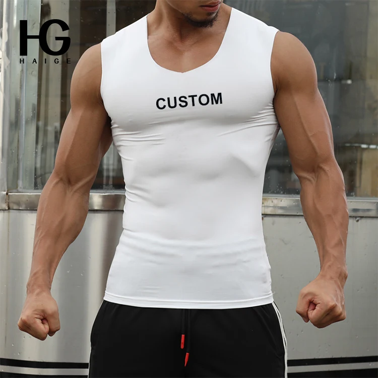 

Cheap T Shirts For Men Customized Tank Top Summer Men Clothing Vest Stretch Tank Tops Tight Men Sleeveless Compression Shirt