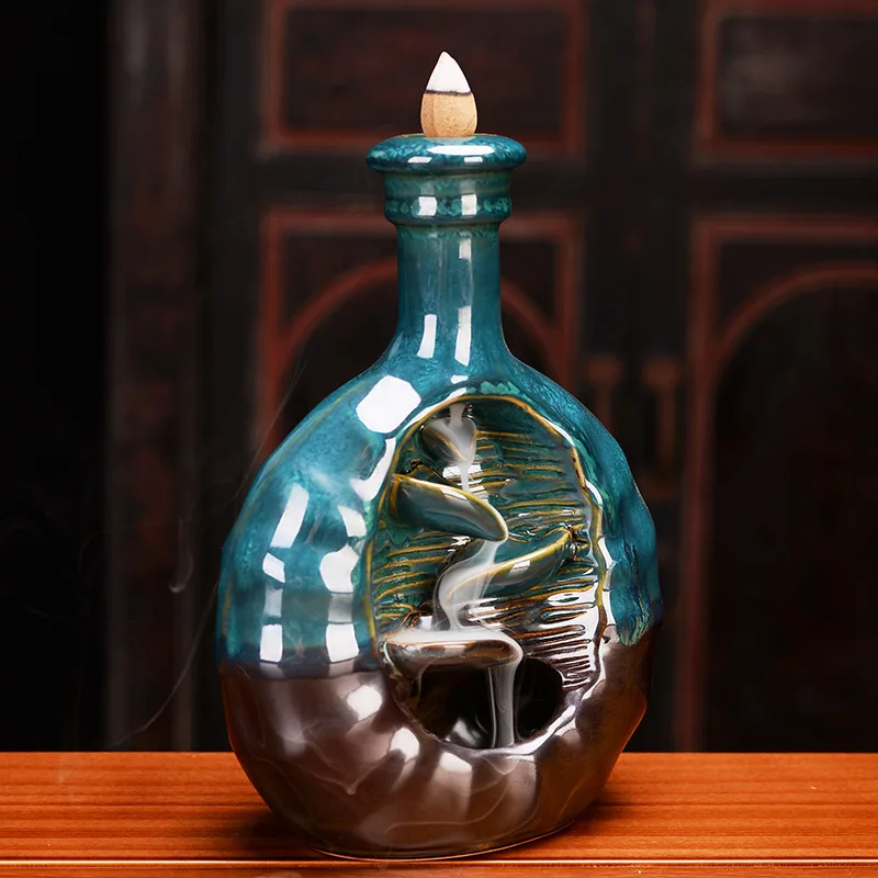 New Wine Bottle Backflow Incense Burner Ceramic Incense Holders