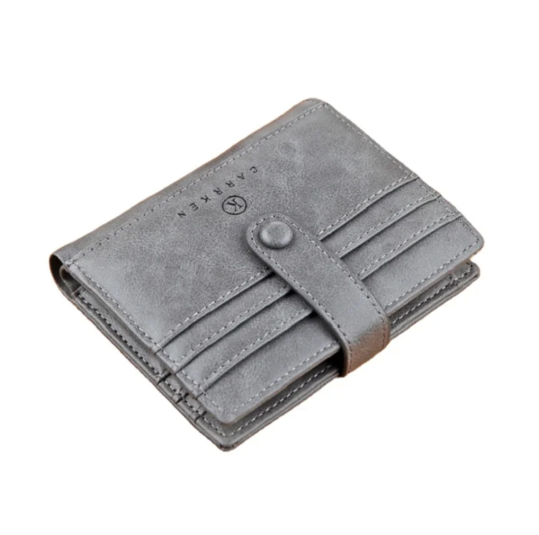 

New Fashion Antique PU leather Short Zipper Card Wallet With Hasp For Men,Male Large Capacity Card Holder Case Wholesale, 3 colors