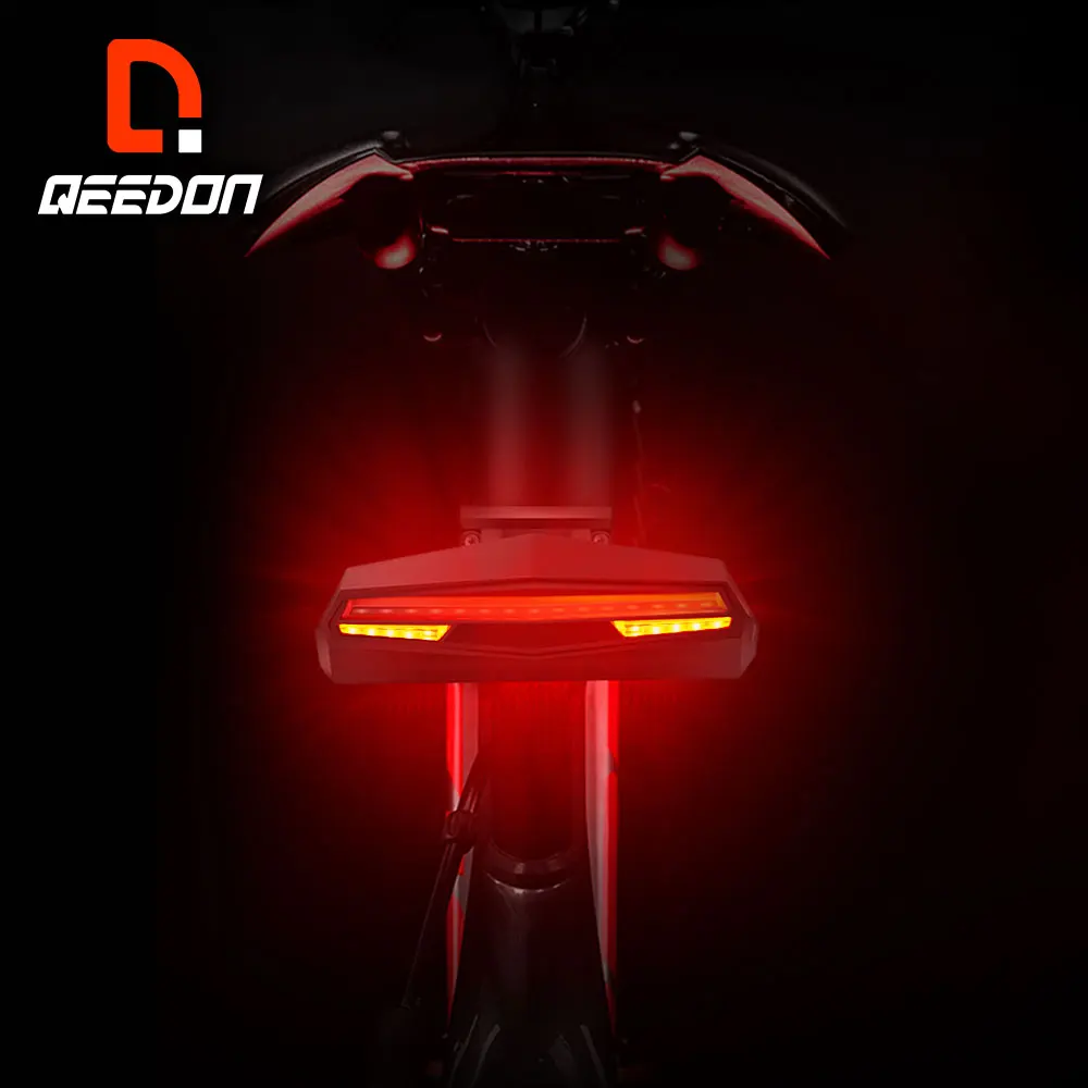 

Qeedon Drop shipping bike accessoris light luces de bicicletas bicycle laser tail light waterproof luz de bicicleta, Black