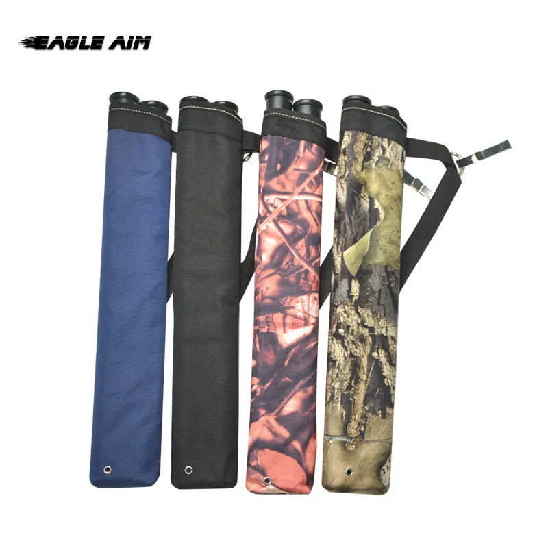 

1Pcs Archery Arrow Quiver Pouch 2 Tube Shoulder Arrow Holder for Left and Right Hands Hunting, Black, blue, camo, red camo