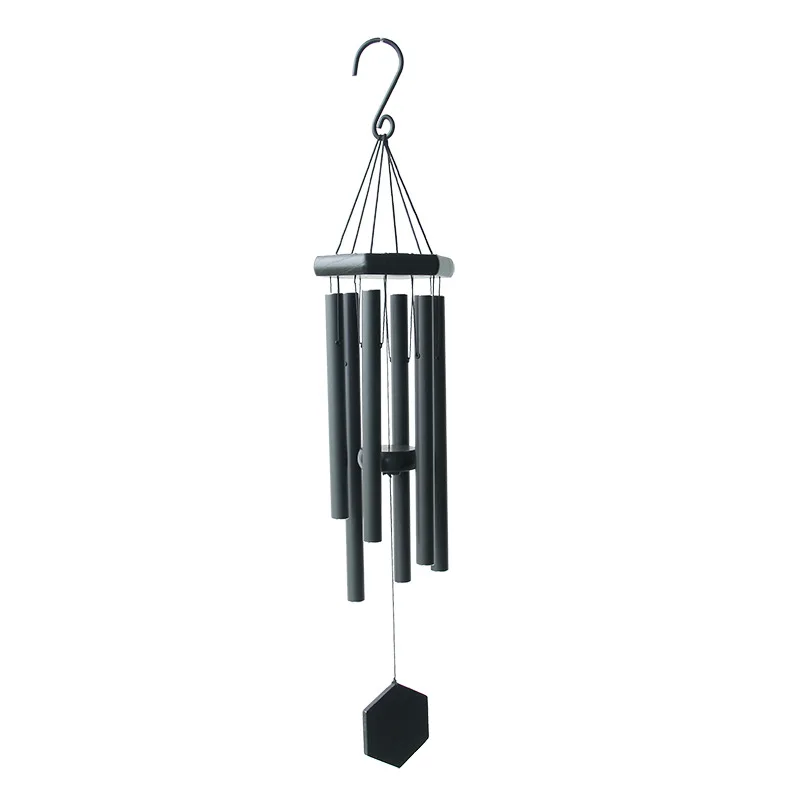 

E139 Home Decor 30 Inch Aluminum Tubes Musically Tuned Windchimes Indoor Outdoor Hanging Decoration Pendent Wind Chimes, Black