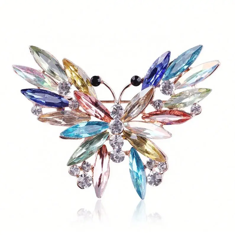 

Fashion Color Butterfly Brooch Crystal Glass Women's Brooch, Colorful