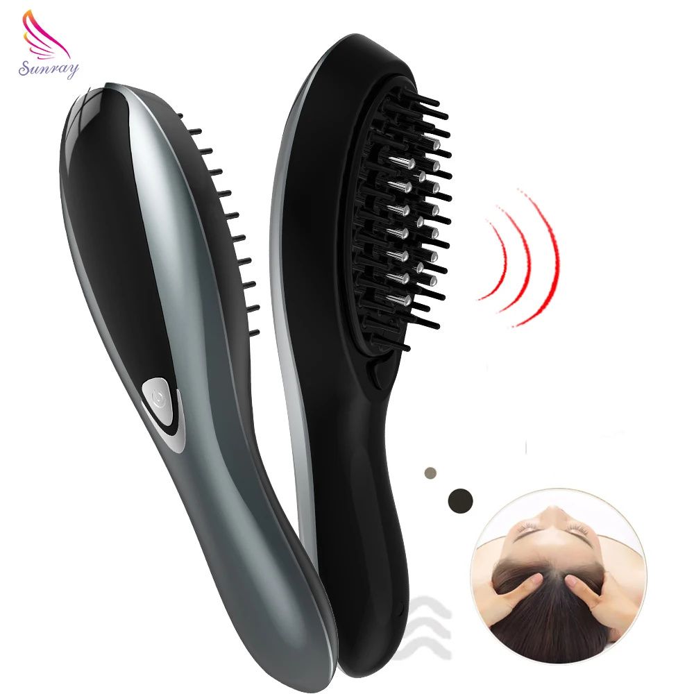 

Home use hair care serum application follicle nourishing vibrating scalp massage brush for hair growth treatment