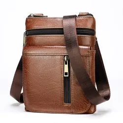 Amazon drop shipping Genuine Leather Men Bags Smal