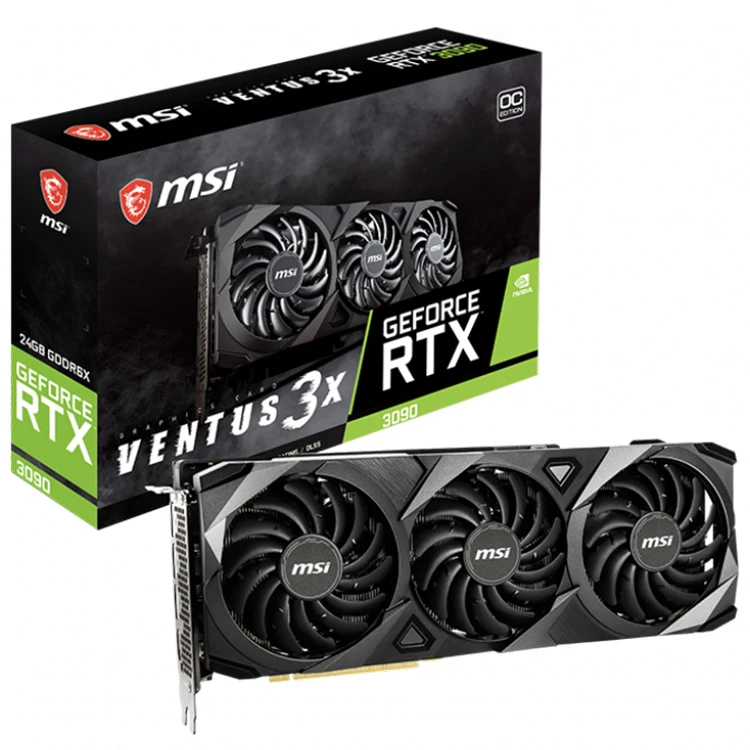 

MSI NVIDIA RTX 3090 VENT 3X 24G OC Gaming Graphics card with 24GB GDDR6X Memory RTX 3090 Gaming Video Card