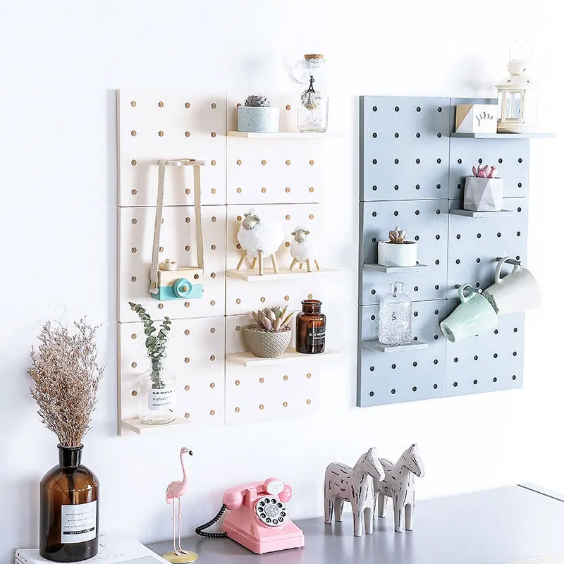 

Creative Wall Decorative Multi functional Pegboard with Holes for Hanging Organizer for Bedroom, Kitchen