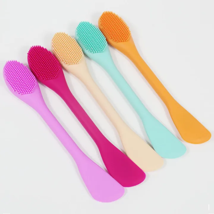 

Cosmetic Beauty Tool Double-Ended Silicone Face Mud Mask Brush Applicator for Cream Lotion Moisturizer