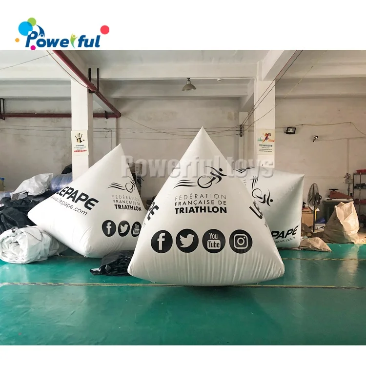 custom commerical Floating inflatable triathlon buoy for water sports