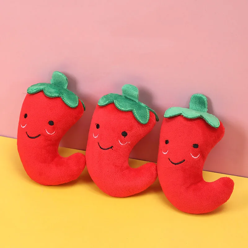

New Style Pet Squeak Toys Cute Dog Plush Toys Funny Shape Pepper Squeak Dog Chew Toys