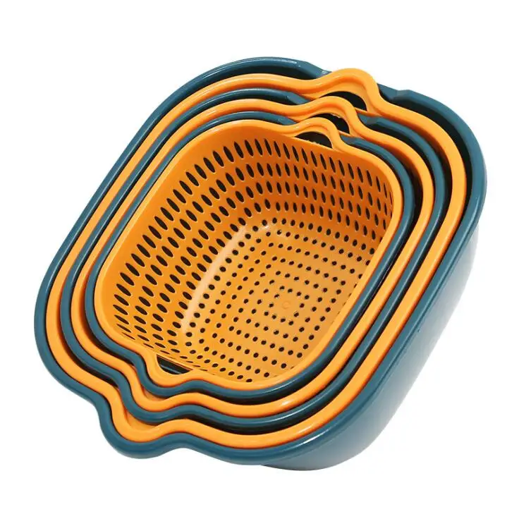 

Kitchen Multifunctional Drain Basket Cleaning Storage Fruits and Vegetables Washing Safe Material Sink Draining Basket, As picture or customized