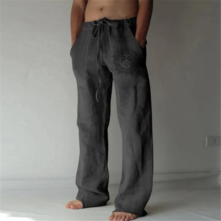 

Men's New Drawstring Pants Elastic Solid Color Loose Casual Pants