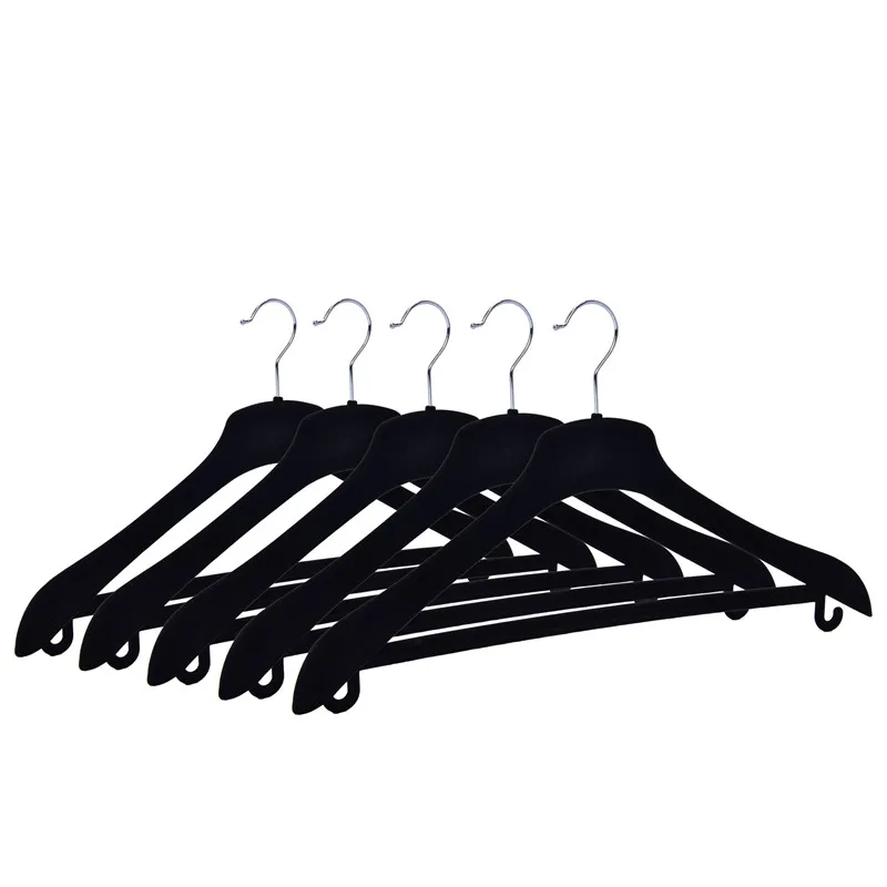 Wholesale Plastic Velvet Clothes Hanger For Wedding Dress Flocked Wide