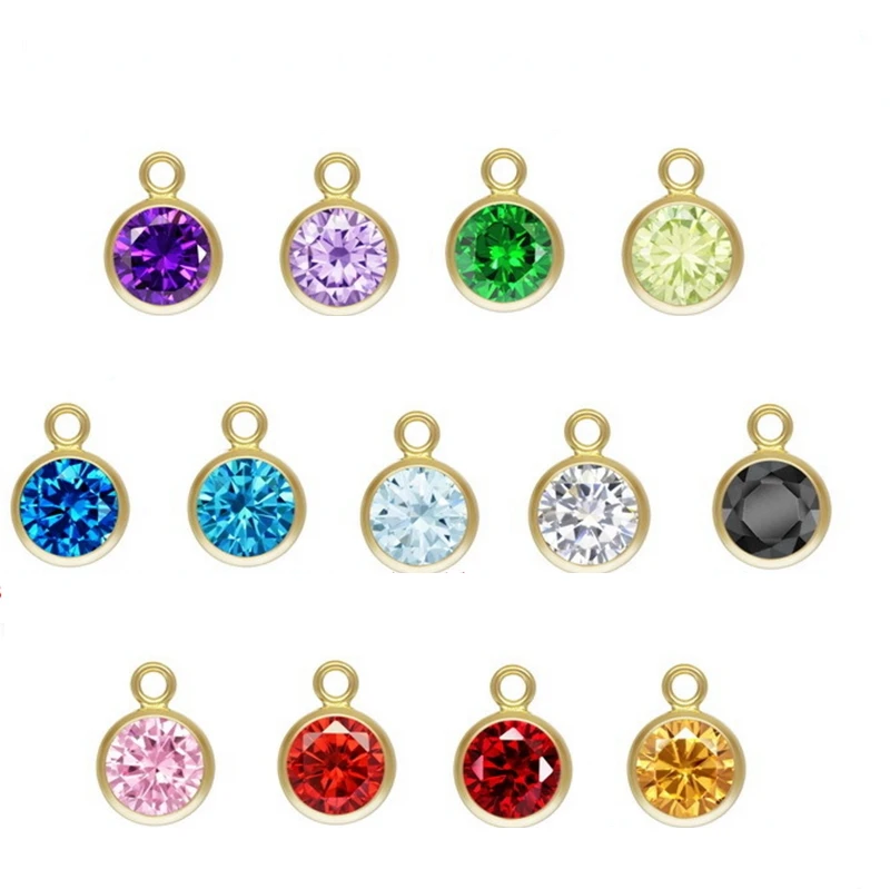 

14K Gold Filled Hole A Grade 4mm zircon pendant December birthday stone pendant accessories