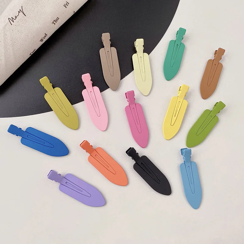 

No Bend Salon Matt Metal Hair Clips Packaging Card Custom Colorful Korean Ladies Girls Hair Accessories Clips for Women