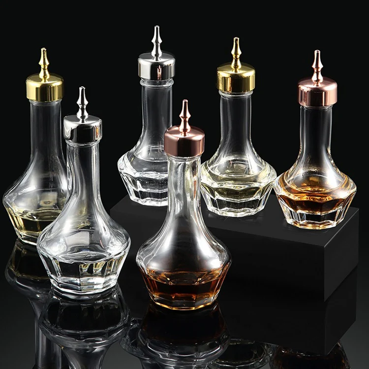

Bar Bartender Home 50ml Suprobarware Decorative Vintage Glass Cocktail Bitters Bottle Set With Dash Top, Transparent